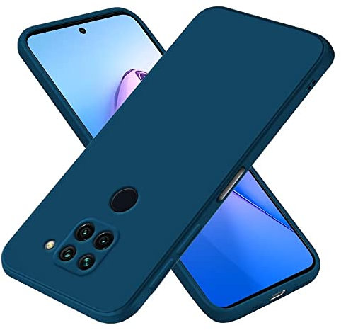 EASSGU Funda para Redmi Note 9 (4G) (6.53 Inches), Carcasa de Silicona Suave de TPU - Azul Zafiro