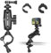 FAEFTY Action Cam Halterung Klemme 360° Doppelkugelkopf, Motorradlenker Fahrrad Lenkerhalterung Klemme für GoPro, Motorradhalterung Actioncam mit 1/4-20 Adapter für Kamera