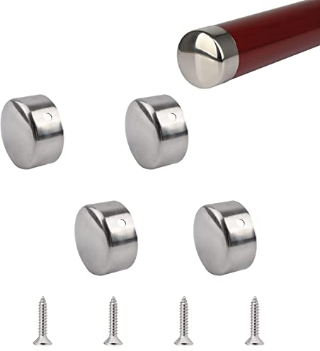 UFURMATE 4 x runde Handlauf-Endkappen aus Edelstahl, 45 mm, für Treppenstufen