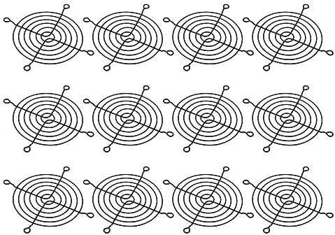 PATIKIL 90mm Ventilador Dedo Rejilla 12 Uds Metal Parrilla Protector Guardia Ventilador Protectora Cubierta para 90x90mm Escape Ventiladores para Computadora DIY Negro