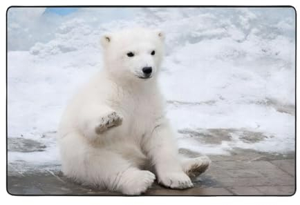 OPSREY Baby Eisbär bedruckt weicher Teppich Bereich Teppich Dekorative Teppiche Rutschfeste Matte