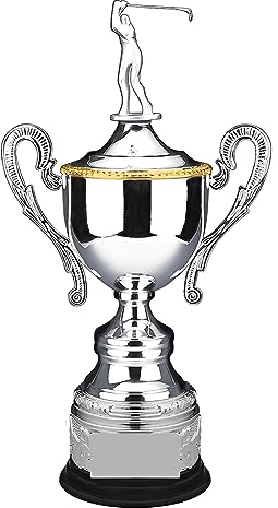 MCBEAN Golf Trophy Backswing Smack Lob Golf Championship Award Cup Metal Custom Trophies Clubhouse Course Theme Display Ornaments Gift for Friends Fans