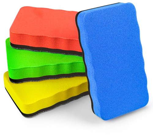 Whiteboard Schwamm 4 Farben Magnetisch Whiteboard Eraser Set, Mikrofaser Trockener Radiergummi Whiteboard Reiniger Schwamm für Klassenzimmer Zuhause Büro Meetings