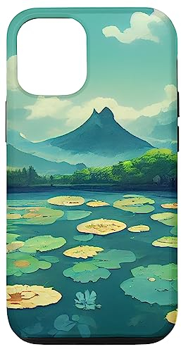 Hülle für iPhone 13 Seerosenblätter auf einem See, Studio Ghibli//Atem der Wildnis