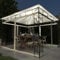 Homgoday Pavillon mit Moskitonetz & LED-Lichterkette 3x3x2,73m Creme Outdoor Garten Shelter für Terrassen, Hinterhof und Rasen Partyzelt Event Zelt Festzelt Baldachin