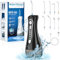 Munddusche Kabellos Elektrischer Zahnreiniger, Zahndusche Water Flosser 4 Modi und 8 Düsen IPX7 Wasserdicht 320ML Wassertank Mund Reiniger，USB-C Wiederaufladbare für Reisen & Hause