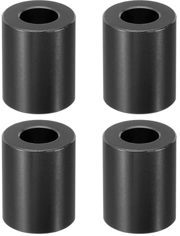 PATIKIL 4pcs M8 Separadores de Aluminio, Espaciadores Redondos de Metal Espaciadores Metálicos de Aluminio para M8 Tornillo Pernos, 20x8.2x16mm (L*ID*OD), Negro