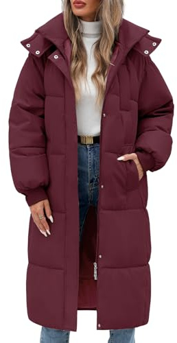 RITOSTA Wintermantel Damen Lang Steppmantel Frauen Winterjacke mit Kapuze Damen-Jacken Winter Daunenmantel Puffer Mantel Warme Herbst Winterparka mit Taschen