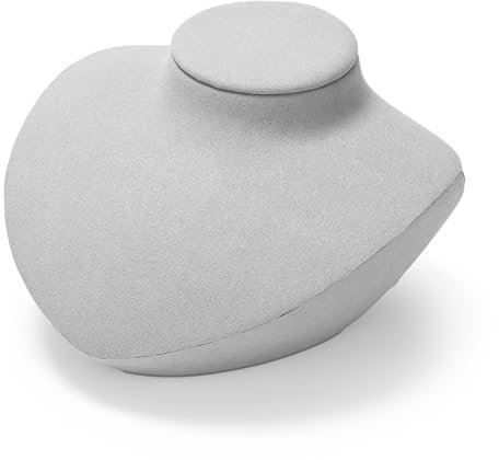 Oirlv Microfibre Collier Présentoir Buste Bijoux 3D Collier Organisateur Présentoir Bijoux(Gris Clair)