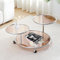 FGDIUCVN Table Basse en Verre trempé, Table d'appoint Ronde avec roulettes, Table de canapé Extensible à Plateau relevable, Tables d'appoint rotatives Mobiles, Table d'appoint pour Meubles
