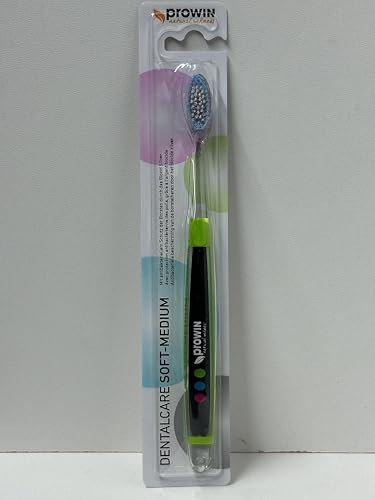 proWIN Zahnbürste DENTALCARE soft-medium, Antibakteriell, Kunststoffgriff, Ovaler Borstenkopf, Unisex-Erwachsene, Zufällige Farbwahl, Wiederverwendbar, 1 Stück
