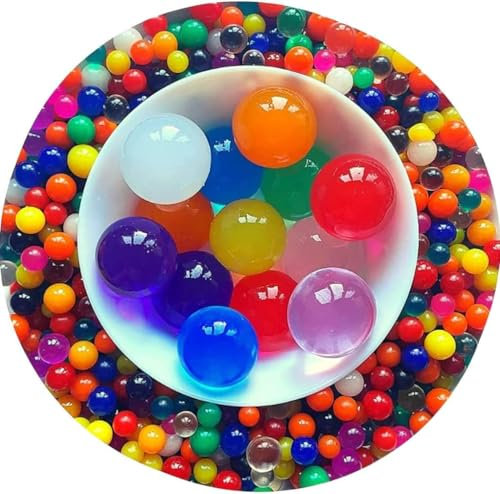 70 Giant Jumbo Water Beads Water Balls, Crystal, Non-Toxic Bio-degradable Aqua Hydrogel for Table Centrepiece, Vase Filler, Party Decoration, Weddings - Multi 12-14mm.