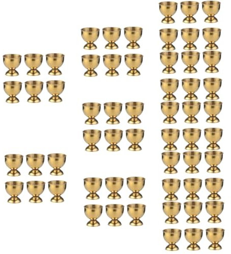 Ciieeo 10 Ensembles Plateau À Oeufs Oeuf Serveur Tasse Porte-Oeuf Affichage Jaune Oeuf Topper Coquetier Support De Support D'Oeufs Mini Verres À Shot Tasses De 6 pièces * 10