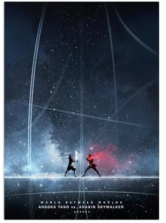 Displate Star Wars Metal Poster Star Wars Poster Star Wars Geschenk Star Wars Deco Magnet-Montage - Star Wars - Duels of Fate - Ahsoka vs. Anakin 32x45cm