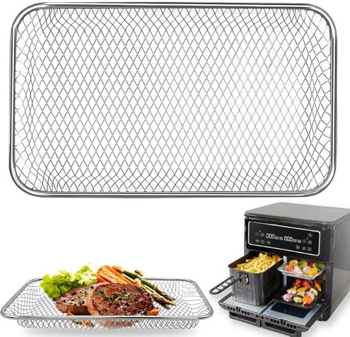 GCQ Air Fryer Wire Rack for Breville Halo Flexi Air Fryer, 9.7''×5.7''×0.8'' Stainless Steel Air Fryer Accessories Replacement Parts Roasting Steamer Grill Racks Baking Tray,Dishwasher Safe