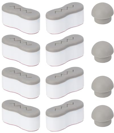 NICENEEDED 8 Pieces Bidet Height-increasing Pads, Toilet Seat Risers Toilet Lid Rubber Bumpers, Self Adhesive Universal Bidet Bumpers Replacement Bumpers for Toilet Seat