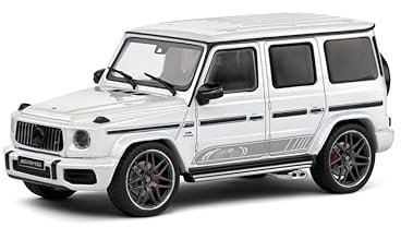 Solido 1:43 Mercedes-AMG G63 2022 Weiß – Die-Cast Modellauto, Fensterkarton mit Kunststoffsockel, 421438249
