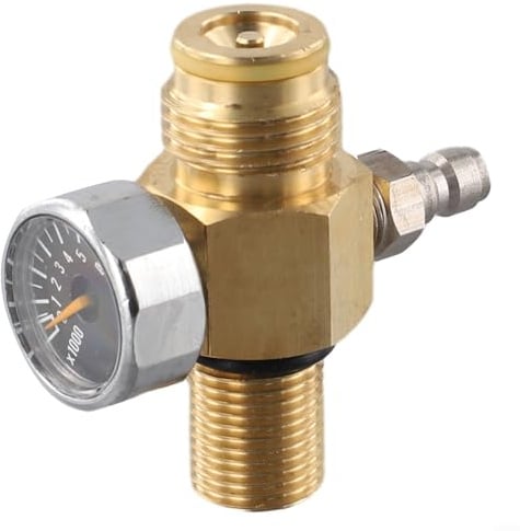 Einstellbarer Druckregler für HPA-Tankstiftventil, Zylinderregler mit präziser Steuerung, Ersatzventil für HPA-Tankstift (5/8-18UNF-Gewinde)