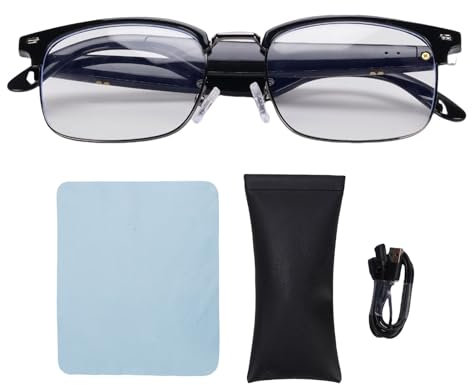 Smart Brille für Männer Frauen, Bluetooth Touch Control AI -Übersetzungsbrille Unterstützt 150 Sprachen, Multifunktionaler Sprachübersetzer mit Mic & Speaker, Voice Assistant