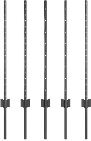 vidaXL Zaunpfosten 5 Stück U-Profile Grau 80 cm Stahl