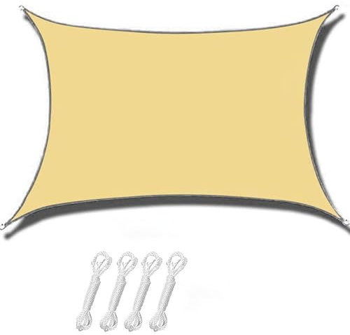 CHSG Parasol Voile, 3 * 4m Toile Ombrage Protection pour Terrasse Extérieur, Voile d'Ombrage Imperméable Rectangulaire Auvent Protection des Rayons Extérieur Terrass Balcon