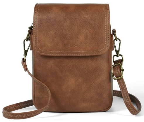 Fmeida Handytasche zum Umhängen Damen Umhängetasche Leder klein Handy Tasche mit Portemonnaie Crossbody Bag Schultertasche RFID-Blockierung