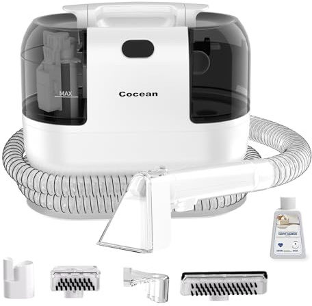COCEAN Waschsauger Polsterreiniger,Teppichreiniger,Nass trockensauger,18Kpa Polsterreiniger Gerät, Nasssauger für Teppiche,Polster Autositze & Sofa