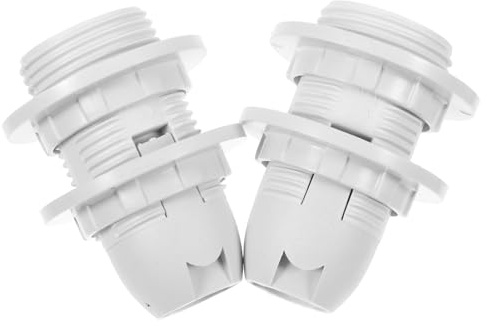 Ipetboom Douille Lampe E14 en Plastique Blanc, Lot de 2, Support de Luminaire à Vis pour Lampe de Table et Chandelier, Installation Facile