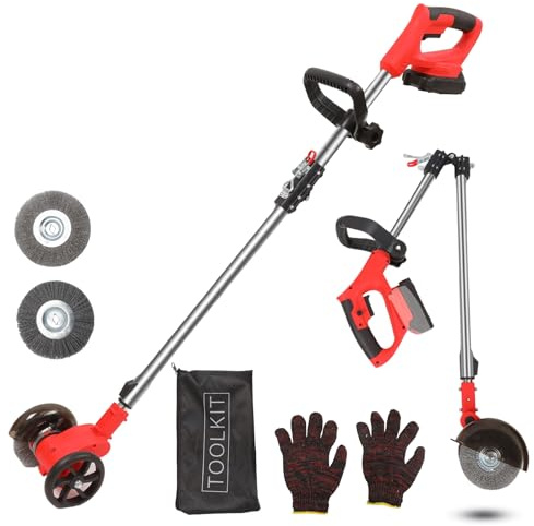 WeedBrush Nettoyeur de joints sans fil pour batterie Makita 18 V, 800 W, désherbant pour pavés, terrasse et allée, rail de guidage télescopique de 120 à 155 cm, avec brosse en acier et nylon (sans