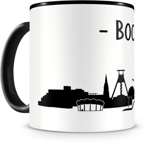 skyline4u Tasse mit Bochum Skyline für Kaffee oder Tee 300ml schwarz