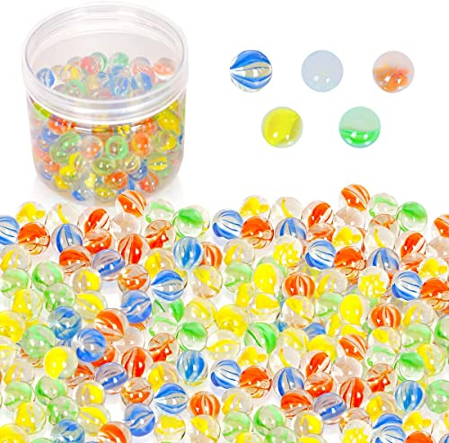powerking Poweking Glasmurmeln, Bunte Katzenaugen Glasmurmeln für Kinder für Spielzeug/Spiel/Spiel/Fisch/Pflanzendekoration 200 STK