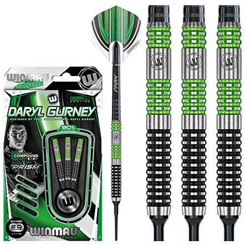 WINMAU Daryl Gurney 20g Sonderausgabe Profi Wolfram Softip Dartpfeile Set mit Flights und Schäfte