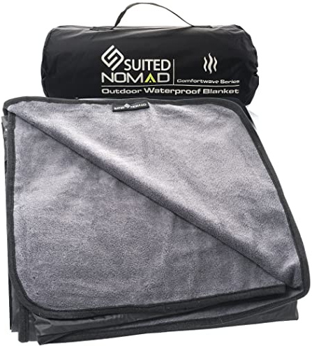 SUITEDNOMAD Extra Large Waterproof Windproof Outdoor Stadium Fleece Blanket