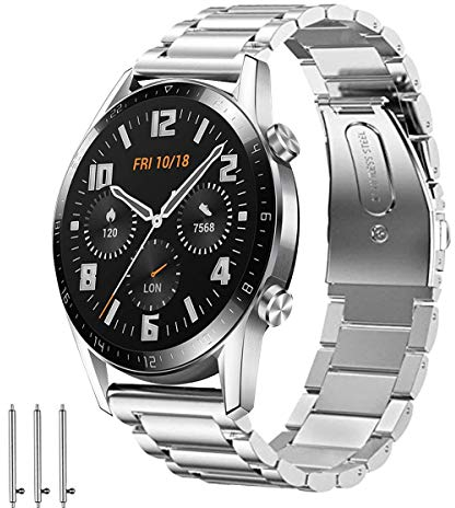 Aimtel Armband Kompatibel mit Huawei Watch GT 2/GT3 46mm Armband/Huawei Watch 3 Armband,22 mm Edelstahl Metall Ersatzarmband für Huawei GT 2/GT 2e/H GT/GT 2 Pro/Active/Huawei Watch 3/3 Pro/4/4 Pro