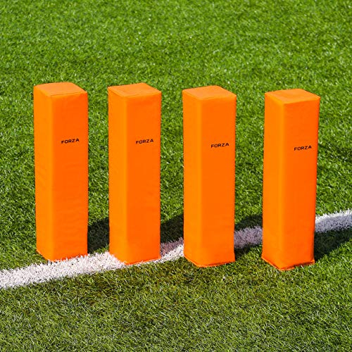 FORZA American Football End Zone Pylone - Ankerlose Torlinie Markierung | Wetterfest & einfach zu reinigen | American Football Ausrüstung (Packung von 4)