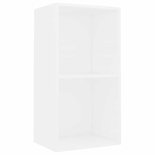 vidaXL Bücherregal 2 Fächer Weiß 40x30x76,5 cm Holzwerkstoff, Bücherregal, Highboard, Standregal, Bücherregale, Highboards, Standregale