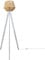 Paco Home Stehlampe Modern Wohnzimmer Schlafzimmer Rattan Optik Boho Korb Stehleuchte E27, Lampenfuß: Stehleuchte Weiß, Lampenschirm: Natur (Ø33 cm)