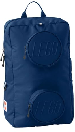 LEGO® Signature Zaino Mattoncino 1x2 con Scomparto per Tablet/Laptop, 18L, Doppia Tasca Frontale Porta Accessori - Blu