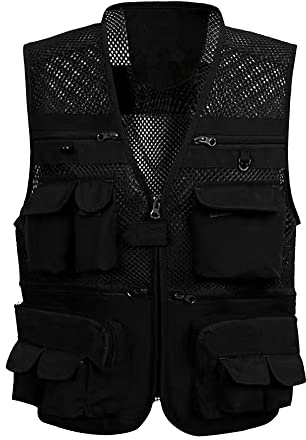 Daoba Womens Multi Pocket Vest Casual Jacket Top Multipurpose Waistcoat Fishing Hunting Hiking Gilet