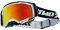 TWO-X Cross-Brille - Motocross-Brille mit verspiegeltem Iridium Glas - Brille - Enduro & Downhill - Schutz-Brille - Atom - Blizzard-Weiß-Schwarz