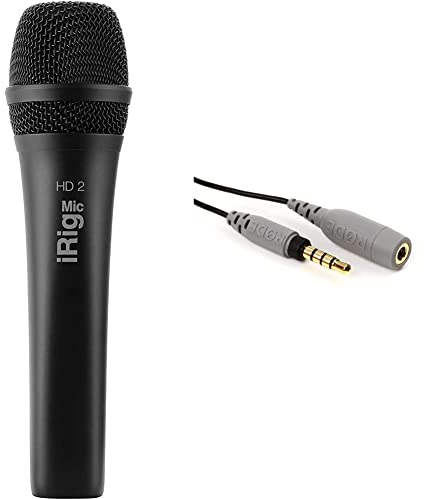 IK Multimedia iRig Mic HD 2 - Micrófono de Condensador Digital, Grabación de Audio Móvil iPhone, iPad y Mac/PC, Negro & RØDE SC1 Cable de extensión TRRS de 3,5 mm de 6 m para Smartlav+ (20') TRRS