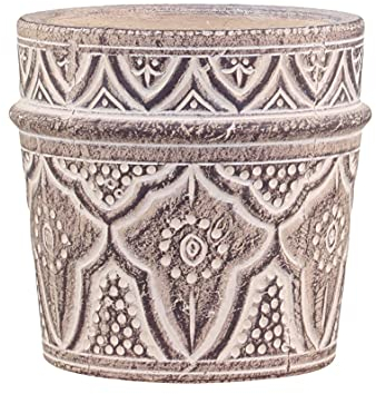 Chic Antique EVRON Blumentopf mit Muster 12 x 13 cm Zement Dunkel Natur Übertopf