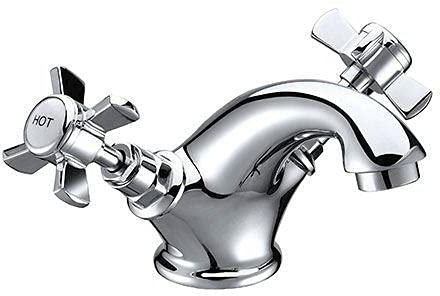 Edwardian Traditional Bathroom Cross Head Sink Basin Mono Mixer Chrome Tap
