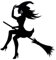 Auto Aufkleber Sticker HEXE WITCH BESEN Halloween Motorrad Car Sexy Logo Tattoo 15x14cm Schwarz