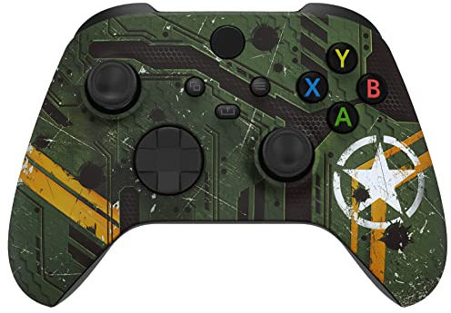 eXtremeRate Custodia Frontale per Xbox Series X S Controller,Cover Copertura Scocca Shell DIY Ricambio per Xbox Series X S Joystick Model 1914-Mecha Esercito