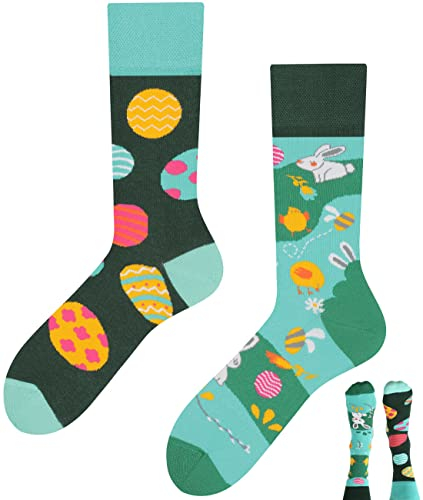 TODO Colours Socken Lustig mit Motiv für Herren und Damen - Lustige, Mehrfarbige, Verrückte (43-46, Ostersocken)
