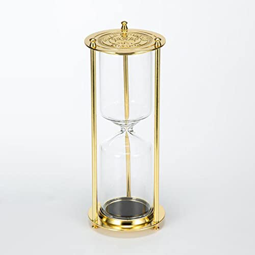 Brogtorl Leere Flasche Sanduhr Retro Leeres Sanduhr mit Metallrahmen Vintage Messing goldene Sanduhr Einzigartiges kreatives Souvenirgeschenk.
