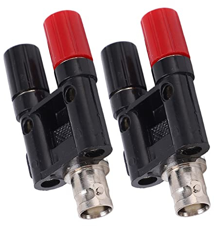 Nimomo BNC-Buchse auf 2 x 4 mm Dual-Bananenbuchse Anschlussklemme, 2 Stück BNC Buchse auf Dual Banana Buchse Buchse Bindung Pfosten RF-Coax-Splitter-Adapter-Steckverbinder für HF Funkantennen