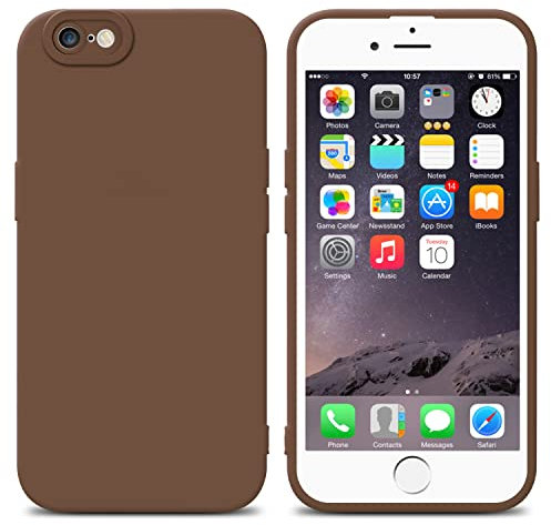 Cadorabo Hülle kompatibel mit Apple iPhone 6 / 6S Schutzhülle TPU Silikon Case Liquid Design mit Kameraschutz Slim Kratzfest Weiche Gummi mit Rundumschutz Case Hülle für iPhone 6 / 6S in Braun