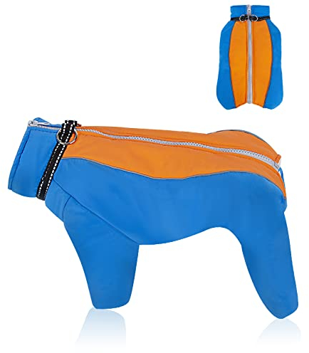 CHZIMADE Hund Wintermäntel, wasserdichte Hundejacke für Winter, Zip Up Fleece Hundeweste, Winddichte warme Ganzkörpermantel für kleine Hunde, Welpen Winterkleidung Reflektierende Outdoor Schneejacke